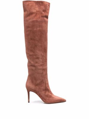 Scarosso x Brian Atwood Carra suede boots - Pink