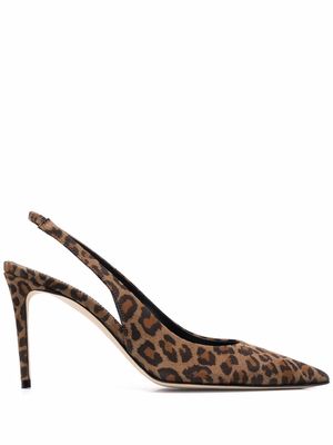 Scarosso x Brian Atwood Sutton slingback pumps - Brown