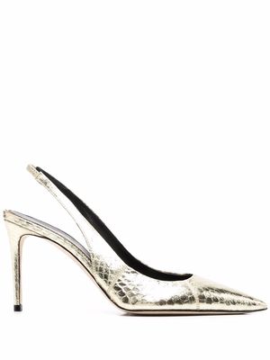 Scarosso x Brian Atwood Sutton slingback pumps - Gold