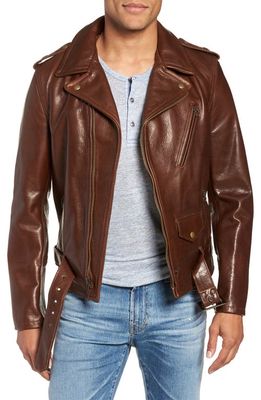 Schott NYC '50s Perfecto Cowhide Leather Moto Jacket in Brown
