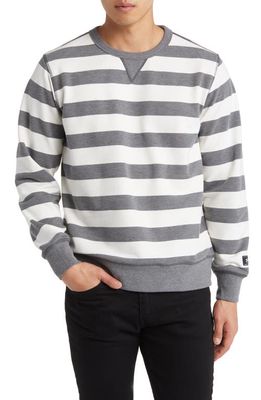 Schott NYC Stripe French Terry Sweatshirt in Grey
