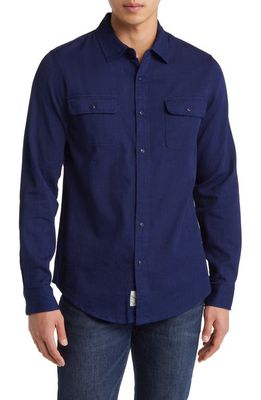 Schott NYC Two-Pocket Flannel Button-Up Shirt in Basketweave