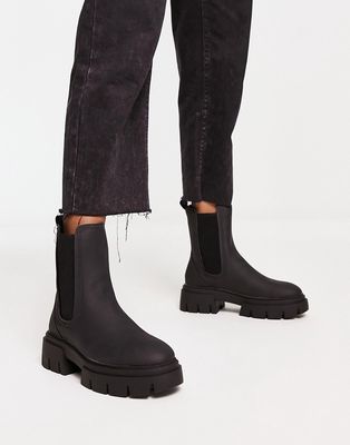 schuh Amaya split sole chunky calf boots in black