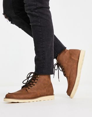 Schuh Dash heritage lace-up boots in brown
