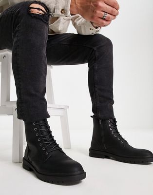 Schuh duncan chunky lace up boots in black
