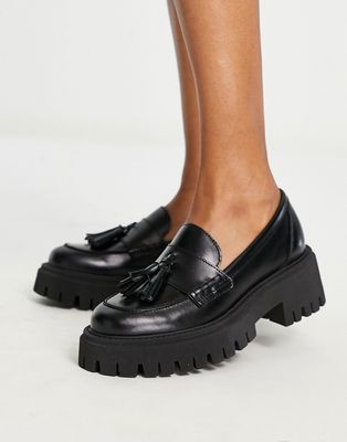 schuh Lastri leather chunky loafers in black