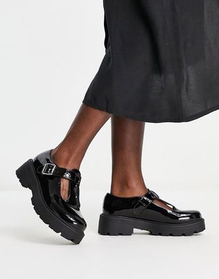 schuh Lyra t-bar shoes in black patent