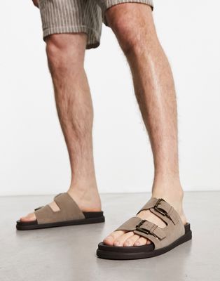 schuh Sami sandals in stone suede-Neutral