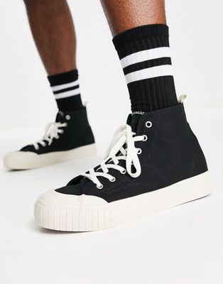 Schuh webb hi top canvas sneakers in black