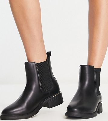 Schuh Wide Fit Colette chelsea boots in black
