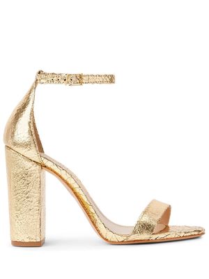 Schutz 110mm metallic-finish leather sandals - Gold