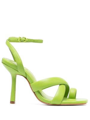 Schutz 115mm open-toe leather sandals - Green