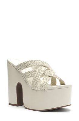 Schutz Aneka Platform Slide Sandal in Pearl