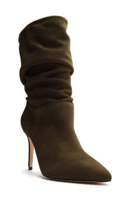 Schutz Ashlee Slouch Pointed Toe Boot in Military Green