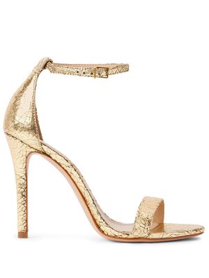 Schutz Gisele 105mm metallic-finish sandals - Gold