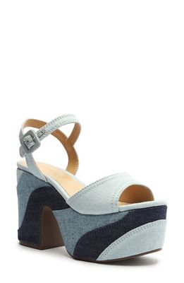 Schutz Isabelle Platform Sandal in Azul/Jeans