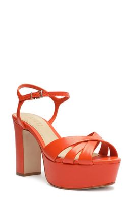 Schutz Keefa Ankle Strap Platform Sandal in Flame Orange