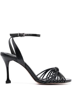 Schutz knot-detail 95mm leather sandals - Black