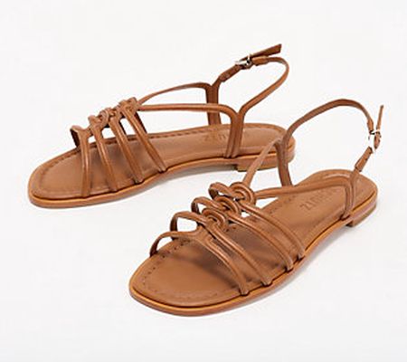 Schutz Leather Caged Adjustable Sandals - Octavia Flat