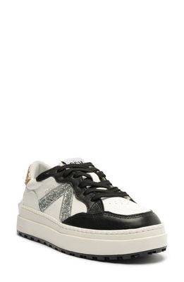 Schutz ST Bold Sneaker in White/Prata/Platina/Black