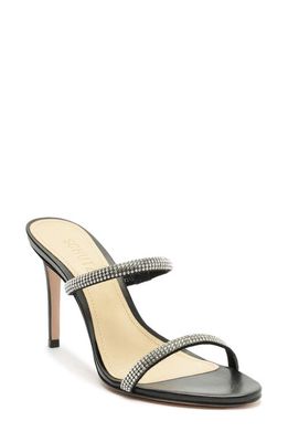 Schutz Taliah Glam Slide Sandal in Black/Cristal