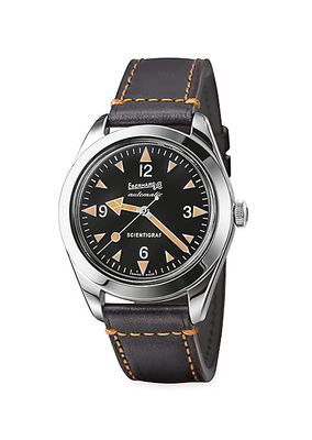 Scientigraf Steel Leather Strap Watch