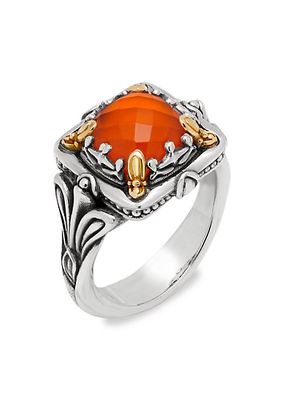 Scion Sterling Silver, 18K Yellow Gold & Carnelian Doublet Ring