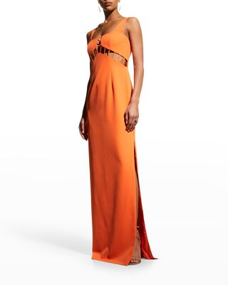 Scoop-Neck Cutout Gown