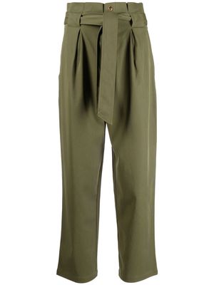 Scotch & Soda belted paperbag-waist trousers - Green