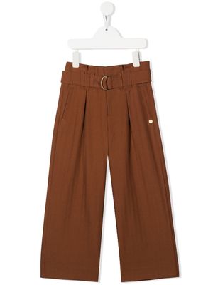 Scotch & Soda belted wide-leg trousers - Brown