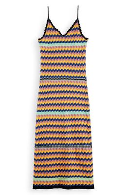Scotch & Soda Born to Love Knit Midi Dress in 5478-Multi Stripe