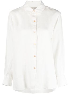 Scotch & Soda box-pleat linen shirt - White