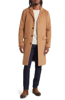Scotch & Soda Classic Recycled Polyester & Wool Overcoat in 619-Camel