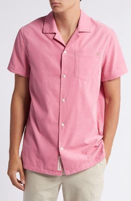 Scotch & Soda Corduroy Camp Shirt in Dark Pink