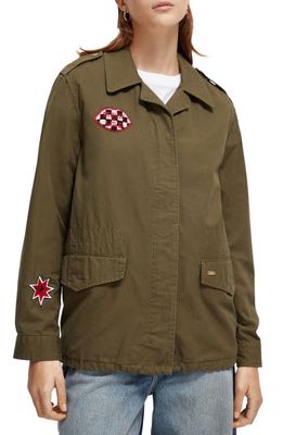 Scotch & Soda Embroidered Festival Jacket in 0360-Military