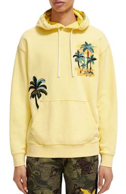 Scotch & Soda Endless Summer Embroidered Graphic Hoode in Sunshine