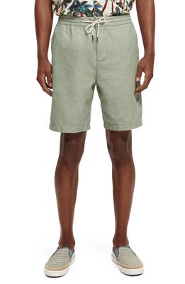 Scotch & Soda Fave Organic Cotton & Linen Beach Shorts in 0115-Army