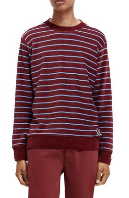 Scotch & Soda Felpa Stripe Crewneck Sweater in 0217-Combo A