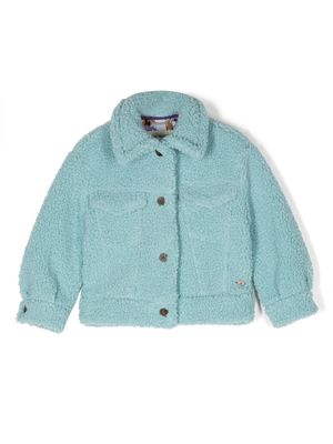 Scotch & Soda fleece-texture cotton shirt jacket - Blue