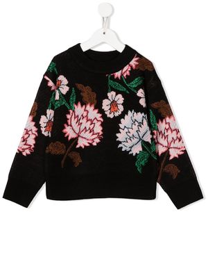 Scotch & Soda floral intarsia-knit jumper - Black