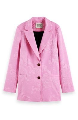 Scotch & Soda Floral Jacquard Blazer in Orchid Pink