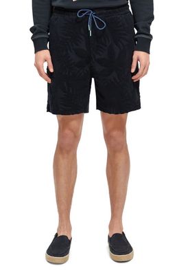 Scotch & Soda Floral Jacquard Terry Cloth Shorts in Midnight Navy