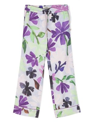 Scotch & Soda floral-print pyjama-style trousers - Purple