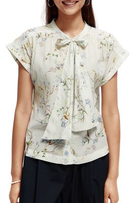 Scotch & Soda Floral Tie Front Blouse in 0221-Combo E