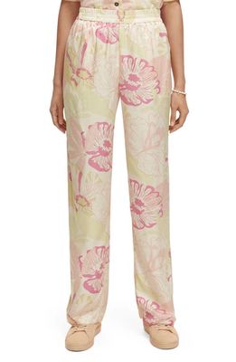 Scotch & Soda Gia Floral Print Wide Leg Pants in 5646-Vondelfield Blossom