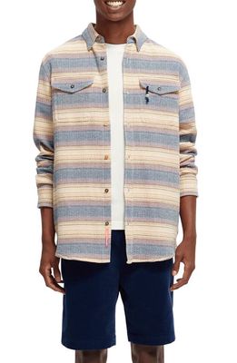 Scotch & Soda Gradient Stripe Basketweave Button-Up Shirt in Combo A