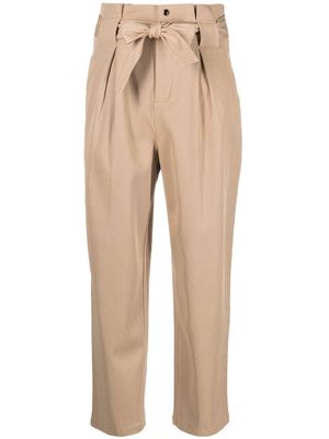 Scotch & Soda High-Waisted Pleated Trousers - Brown