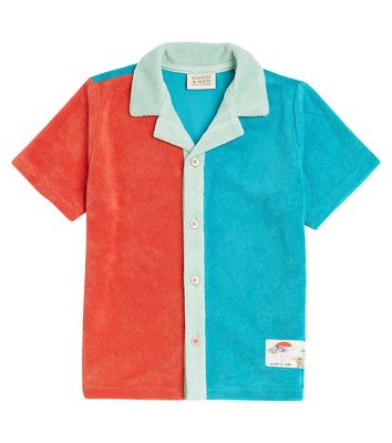 Scotch & Soda Kids Colorblocked cotton-blend shirt