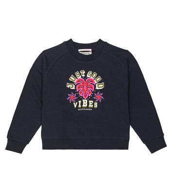 Scotch & Soda Kids Embroidered cotton jersey sweatshirt