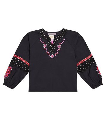 Scotch & Soda Kids Embroidered cotton top